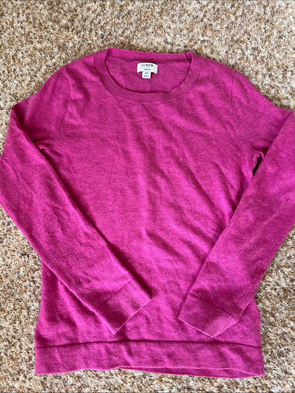 J. Crew Fuchsia Crewneck Sweater